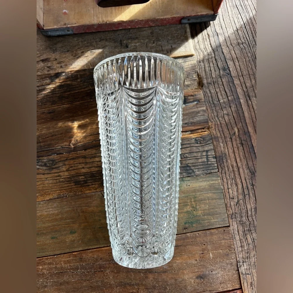 Mid-Century Crystal Transparent Vase, Italy, 1960s